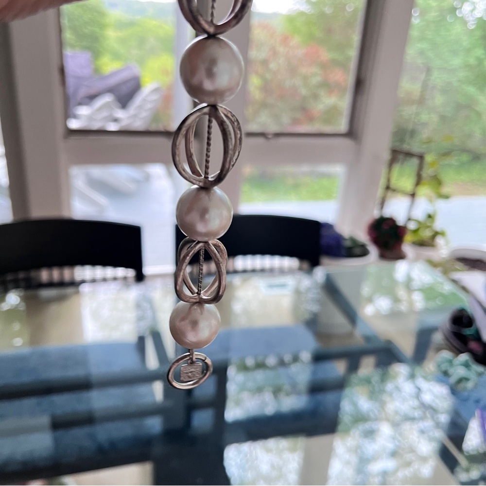 Anne Klein Silver and White Pearl Bracelet - Picture 3 of 4